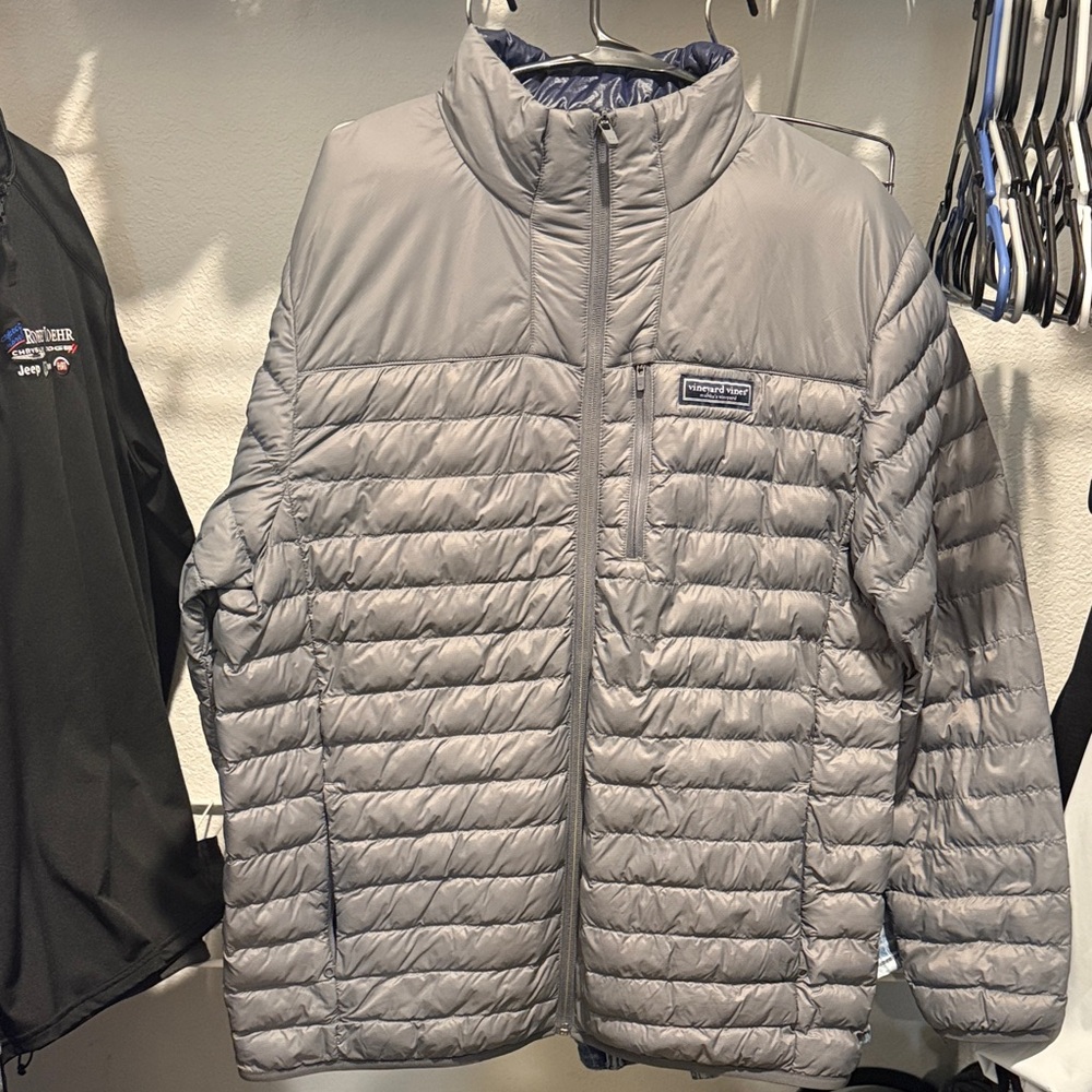 Vineyard Vines Men's Silver Performance PUFFER Jacket NEW